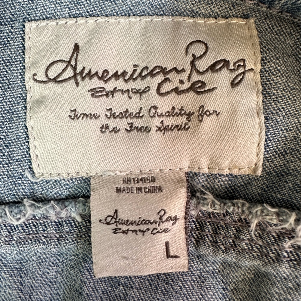 American Rag handpainted denim jean jacket Easter bunny rabbit sz LG girls OOAK - Picture 11 of 13